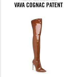 NEW Steve Madden Vava Cognac Patent Boots/Heels